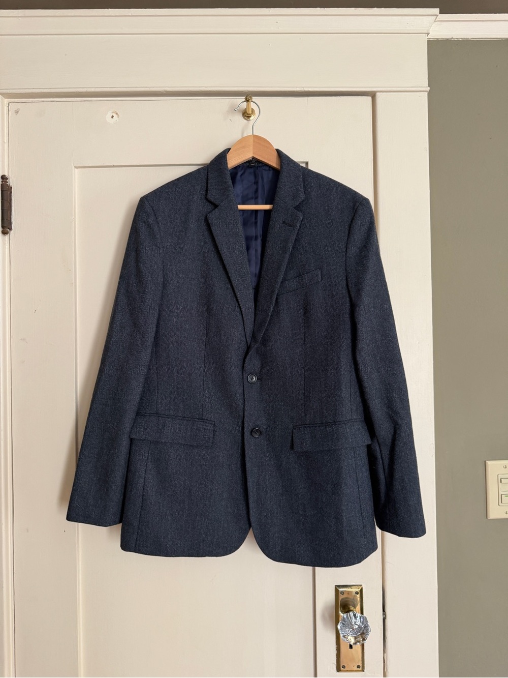 Banana Republic Men's Dark Navy Blazer - Classic Two-Button Suit Jacket